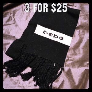 BEBE Black & White Logo Scarf